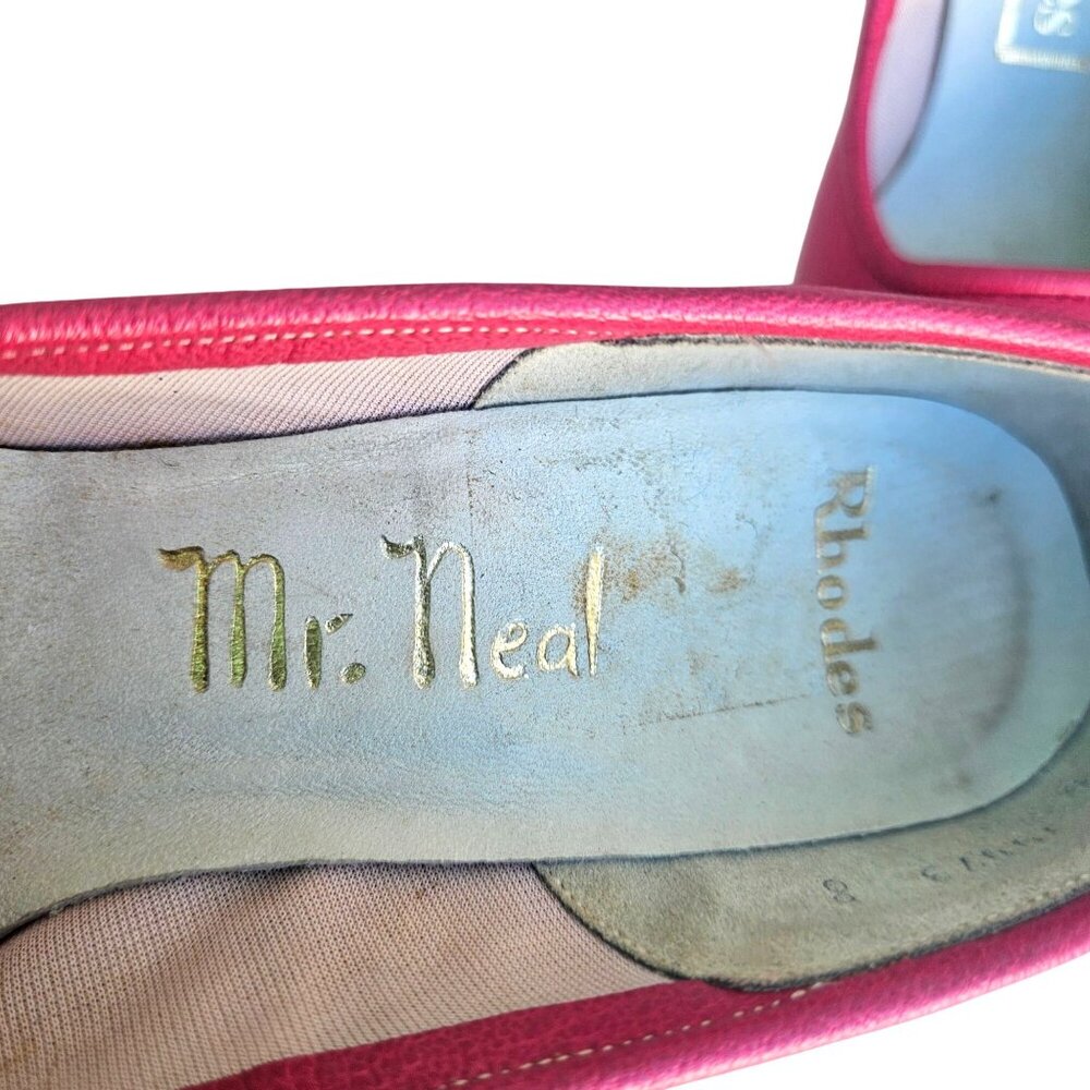 Vintage 50s Pink Leather Kitten Heel Pumps Sz 5B Rhodes Mr. Neal - Picture 11 of 16